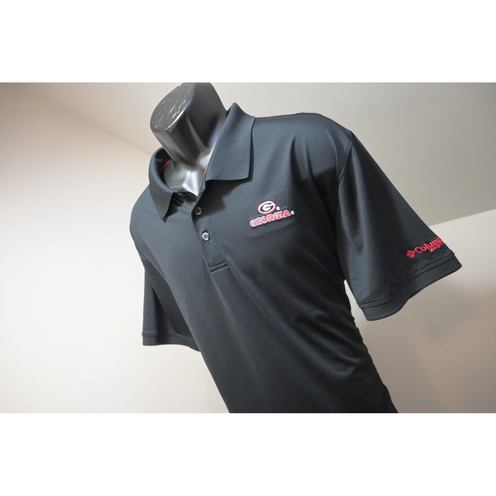 Columbia Golf Polo Shirt Mens XL Black Georgia Bulldogs PFG Omni-Shade Excellent